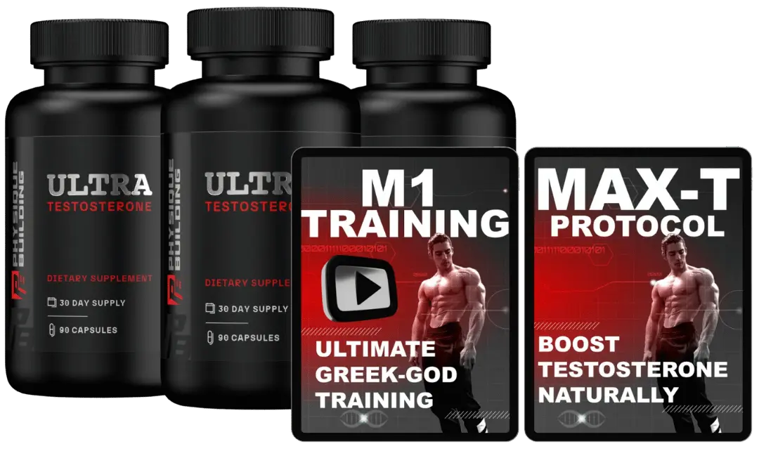 Ultra Testosterone 3-bottle bundle with free M1 Training and Max-T Protocol e-books